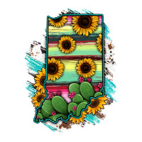 Indiana Map Sunflower Cactus Serape | Teevron