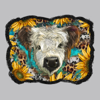 White Scottish Calf With Sunflowers Western  Background Classic Tee | Teevron