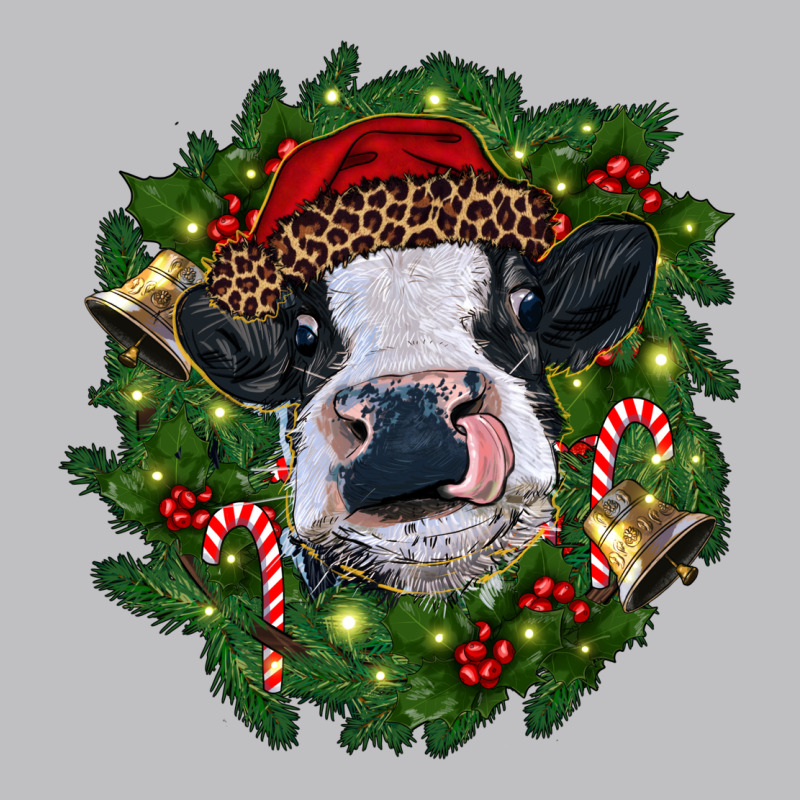 Heifer Cow With Christmas Wreath Long Sleeve Tee by RanaPortraitStore | Teevron