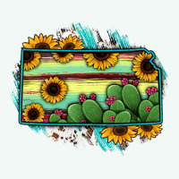 Kansas Map Sunflower Catus Serape Premium Hoodie | Teevron