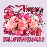 Happy Hallothanksmas Pigs Pink Premium Hoodie | Teevron