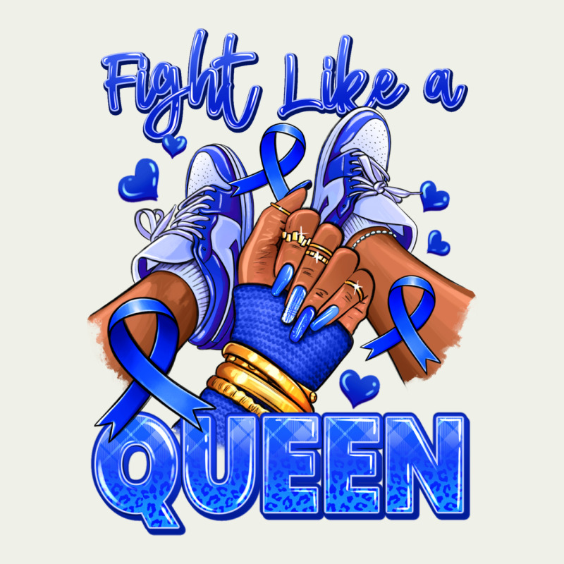 Fight Like A Queen Navy Blue Colon Cancer Afro Gir Urban Heavy Tee by RanaPortraitStore | Teevron