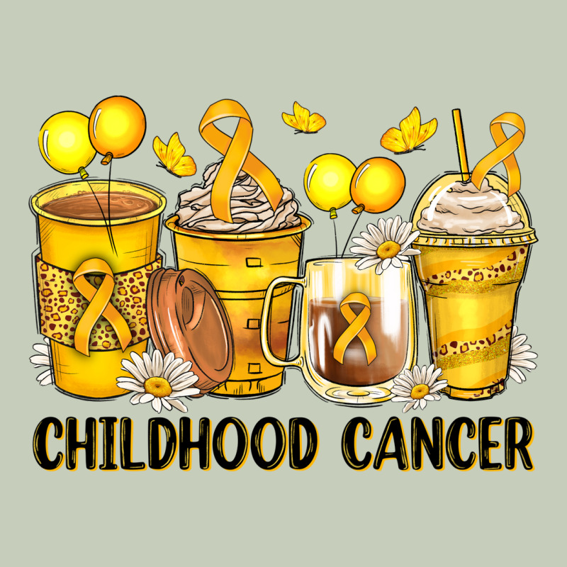 Childhood Cancer Coffee Cups Long Sleeve Tee by Zillion Design Studio | Teevron
