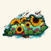 Kentucky Map Sunflower Cactus Serape Premium Hoodie | Teevron