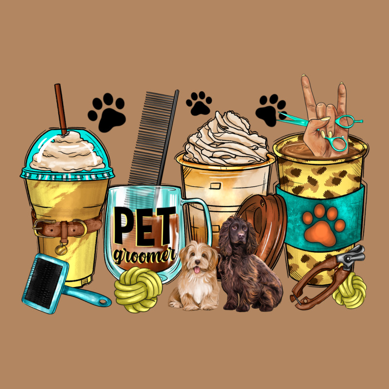 Pet Groomer Coffee Cups Long Sleeve Tee by Zillion Design Studio | Teevron