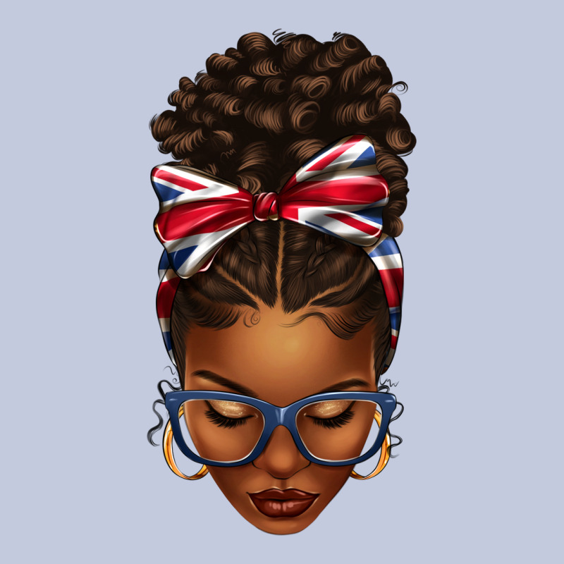Union Jack Flag Afro Messy Bun Long Sleeve Tee by texasbilliewilder | Teevron