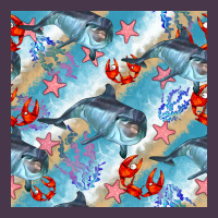 Dolphin And Crab Seamless Pattern Heavyweight Hoodie | Teevron