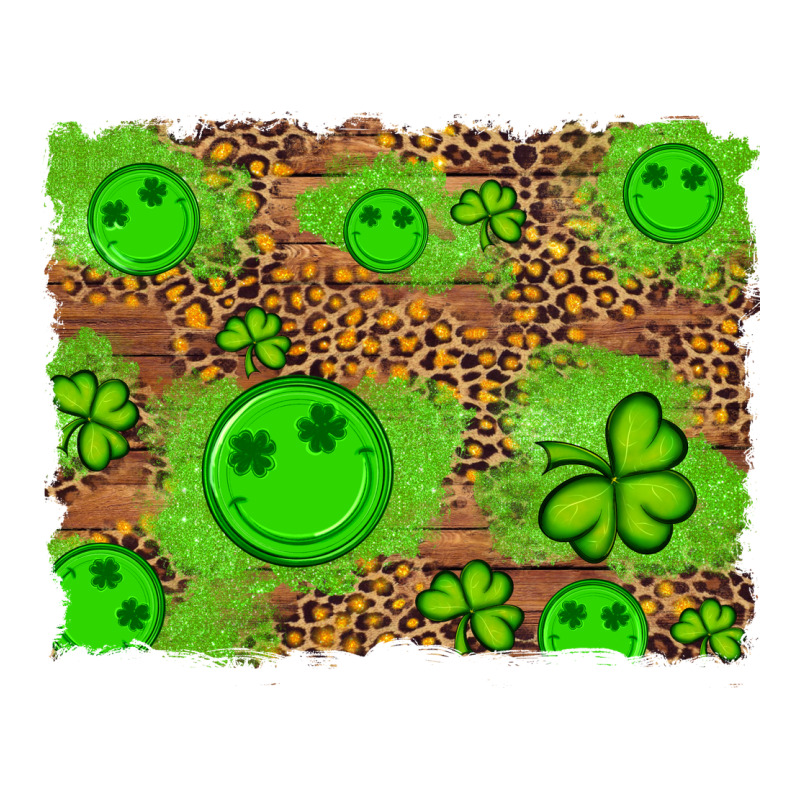 Shamrock Glitter Leopard And Wood Background Premium Sweatshirt by Artiststas | Teevron