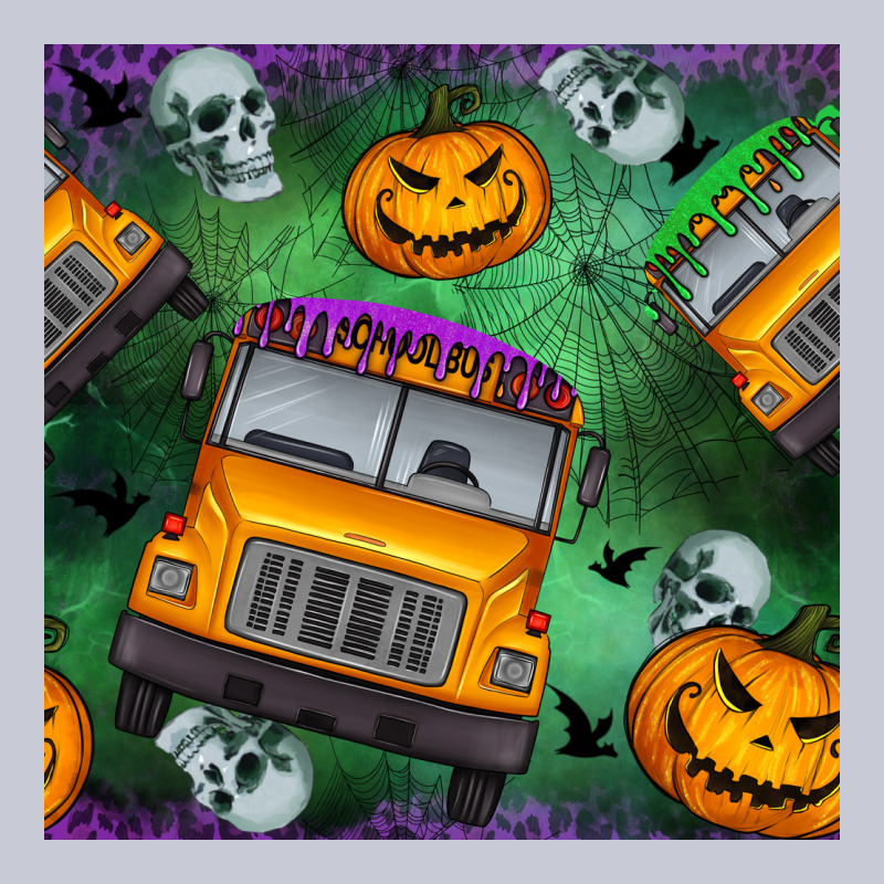 Halloween Bus And Pumpkin Seamless Pattern Heavyweight Hoodie by BundleAndBundleShop | Teevron