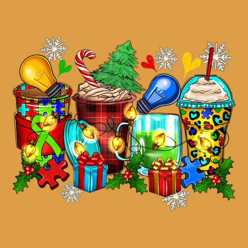 Autism Christmas Coffee Cups Urban Heavy Tee by Zillion Design Studio | Teevron