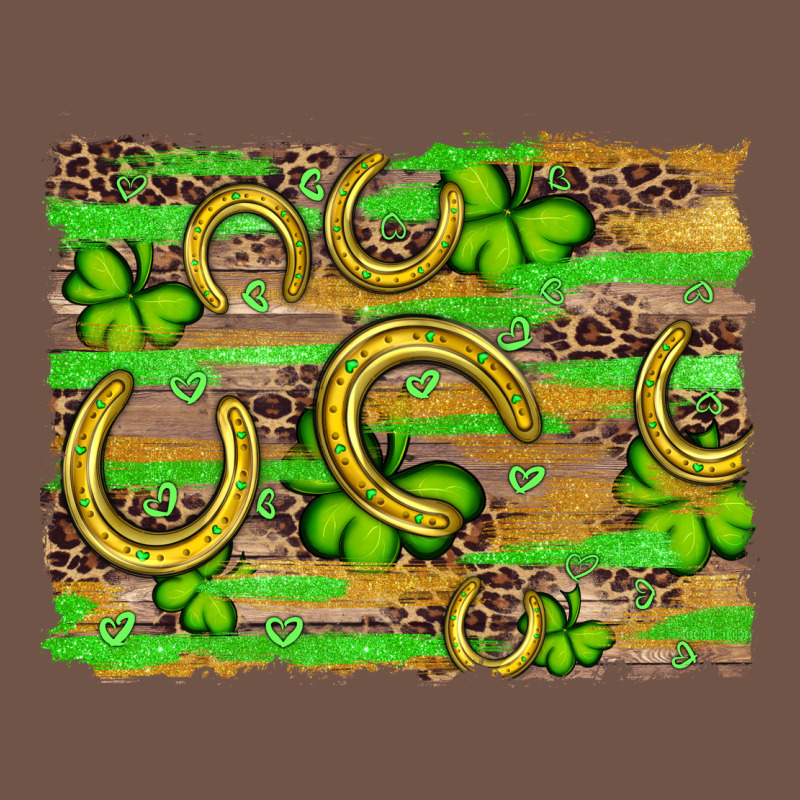 Horseshoe Shamrock Leopard Wood Glitter Background Premium Sweatshirt by Artiststas | Teevron