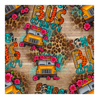 school bus driver and flower seamless patterns | Teevron