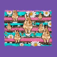 Easter Bunny With Daisy And Turquoise Cowhide Leopard  Background Premium Sweatshirt | Teevron