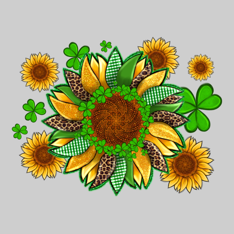 St Patricks Sunflowers With Shamrock And Glitters With Leopard Premium Sweatshirt by Artiststas | Teevron