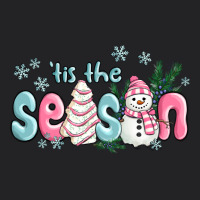 Tis The Season Snowman And Christmas Cake Vintage Tee | Teevron