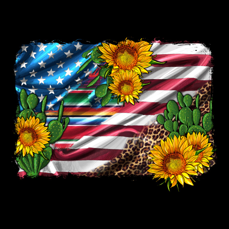 Usa Flag And Sunflower Serape Leopard And Cactus Premium Sweatshirt by Artiststas | Teevron