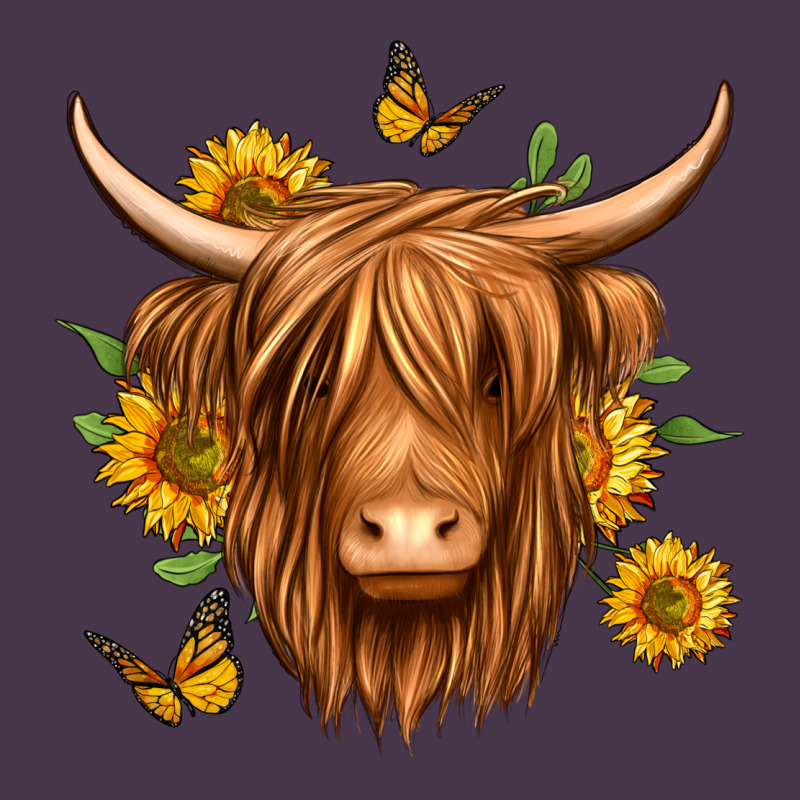Sunflowers Long Haired Cow Heavyweight Hoodie by Jasminsmagicworld | Teevron