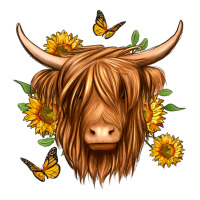 sunflowers long haired cow | Teevron