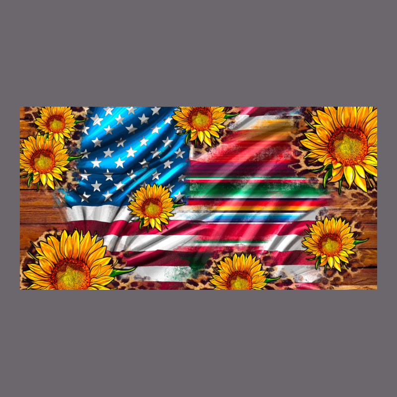 Usa Flag And Serape With Leopard And Sunflowers License Plate Premium Sweatshirt by Artiststas | Teevron