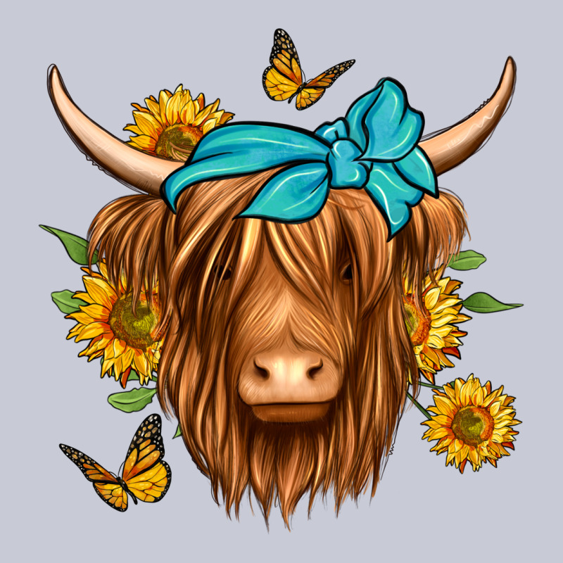 Sunflower Long Haired Cow Heavyweight Hoodie by Jasminsmagicworld | Teevron