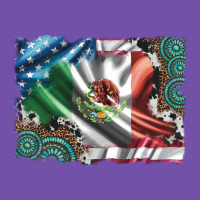 Usa And Mexico Flag With Leopard Cowhide And Gemstone Background Premium Sweatshirt | Teevron