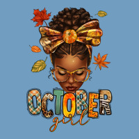 October Girl Afro Woman Fall Urban Heavy Tee | Teevron