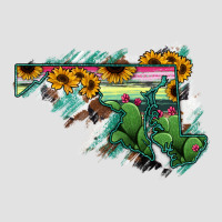 Maryland Map Sunflower Cactus Serape Premium Hoodie | Teevron