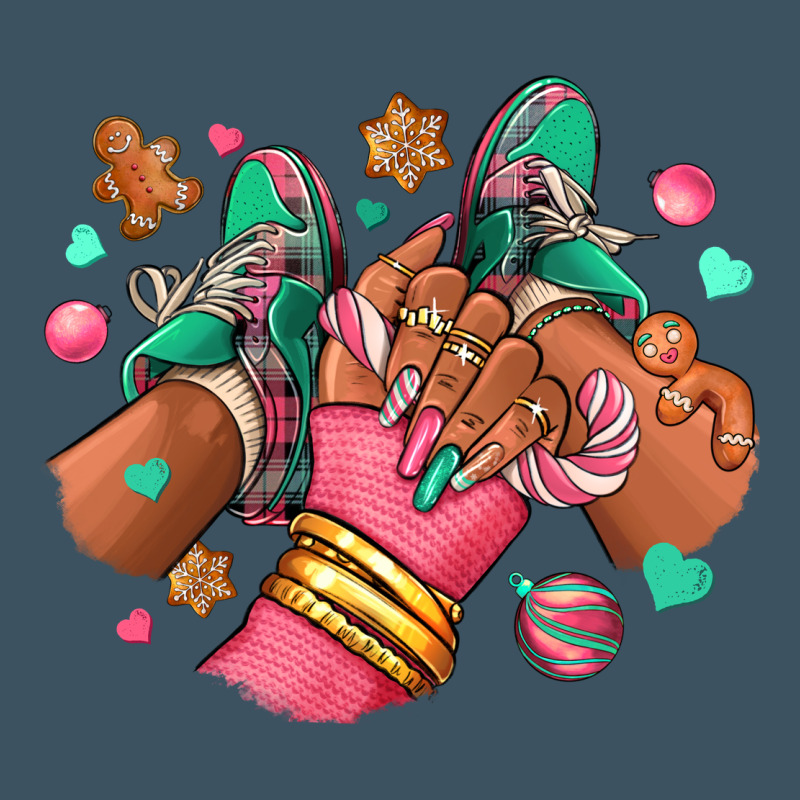 Pink Christmas Black Girl Sneakers Urban Heavy Tee by RanaPortraitStore | Teevron