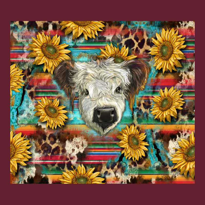 White Scottish Calf And Sunflowers Classic Tee by BarkalooDesign | Teevron