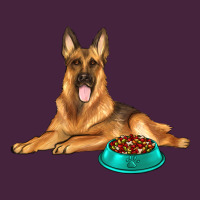 German Shepherd With Food Bowl Long Sleeve Tee | Teevron