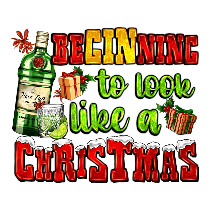 Beginning To Look Like A Christmas With Gin And Gifts Heavyweight Hoodie by AdoDesignShop | Teevron