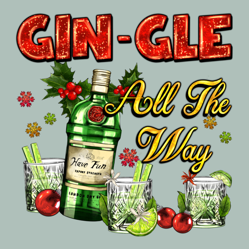 Gin`gle All The Way With Bottle And Cocktails Heavyweight Hoodie by AdoDesignShop | Teevron