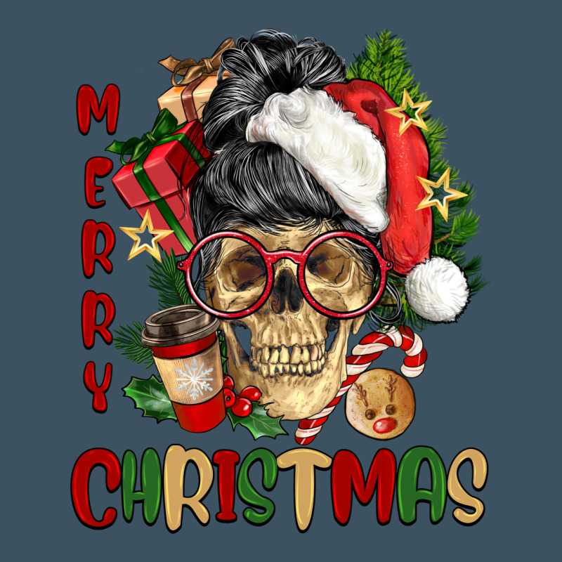 Merry Christmas Skeleton Messy Bun Urban Hoodie by NancyCooperArtShop | Teevron