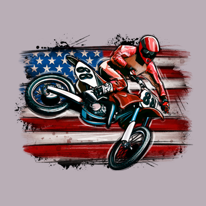 Dirt Bike American Flag Vintage Tee by MaliasSmallBusiness | Teevron
