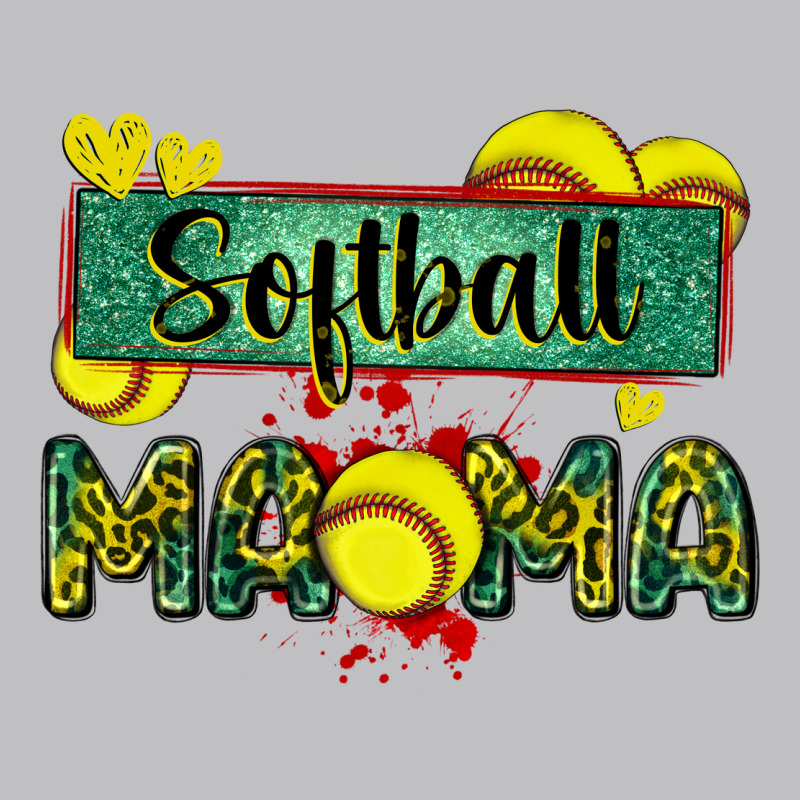 Softball Mama With Leopard Long Sleeve Tee by Zillion Design Studio | Teevron