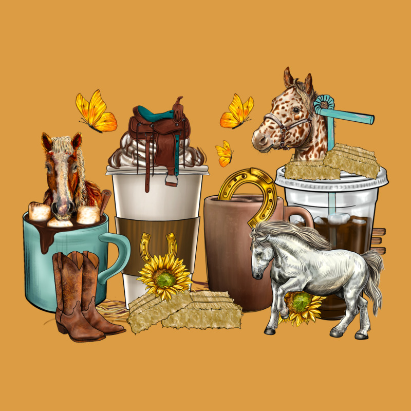 Coffee Cups Horses Urban Heavy Tee by texasbilliewilder | Teevron