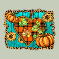 Fall Pumpkins And Sunflowers Heart Ladies Tee | Teevron