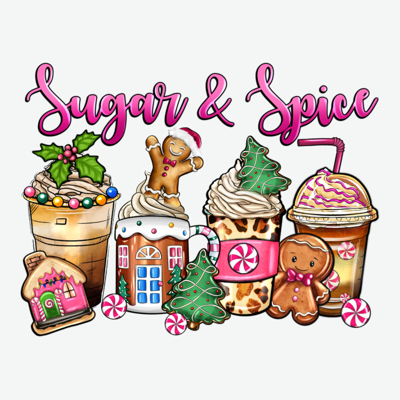 Sugar And Spice Pink Gingerbread Coffee Cups Urban Heavy Tee by Zillion Design Studio | Teevron