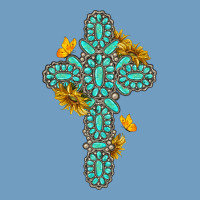 Gemstone Cross With Sunflowers And Butterflies Urban Heavy Tee | Teevron