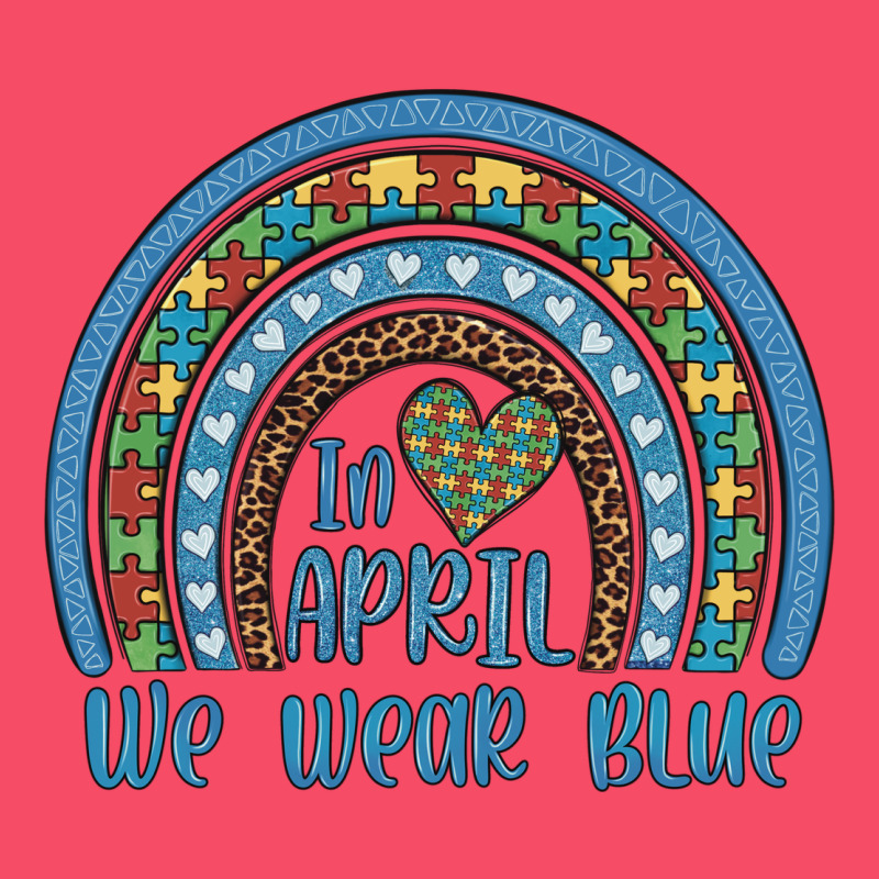 In April We Wear Blue Autism Awareness Leopard Rainbow Premium Sweatshirt by Artiststas | Teevron