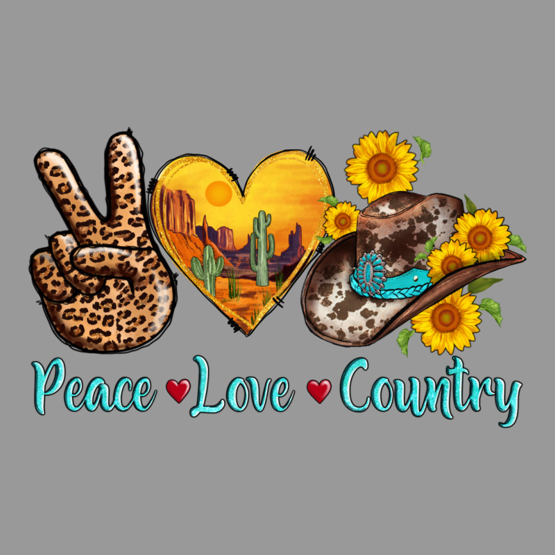 Peace Love Country Cowhide Cowboy Hat Vintage Hoodie by AdoDesignShop | Teevron