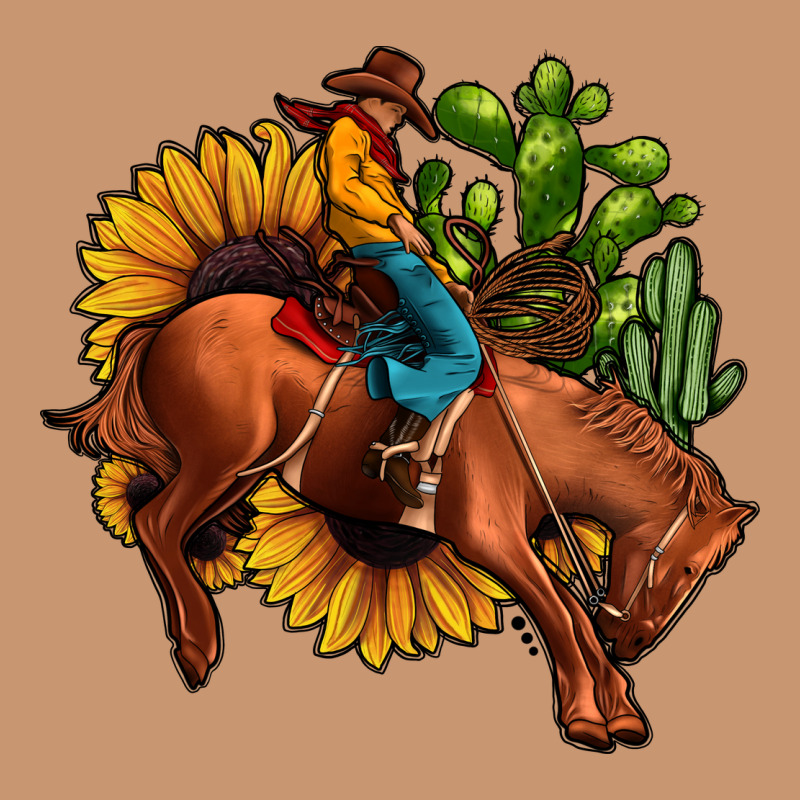 Rodeo Cowboy Sunflower Cactus Heavyweight Hoodie by JahusDesignShop | Teevron
