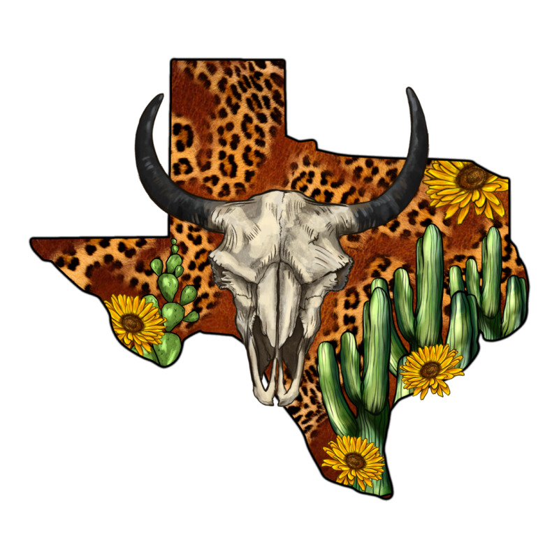 Bull Skull Texas Map Western Ladies Tee by BarkalooDesign | Teevron
