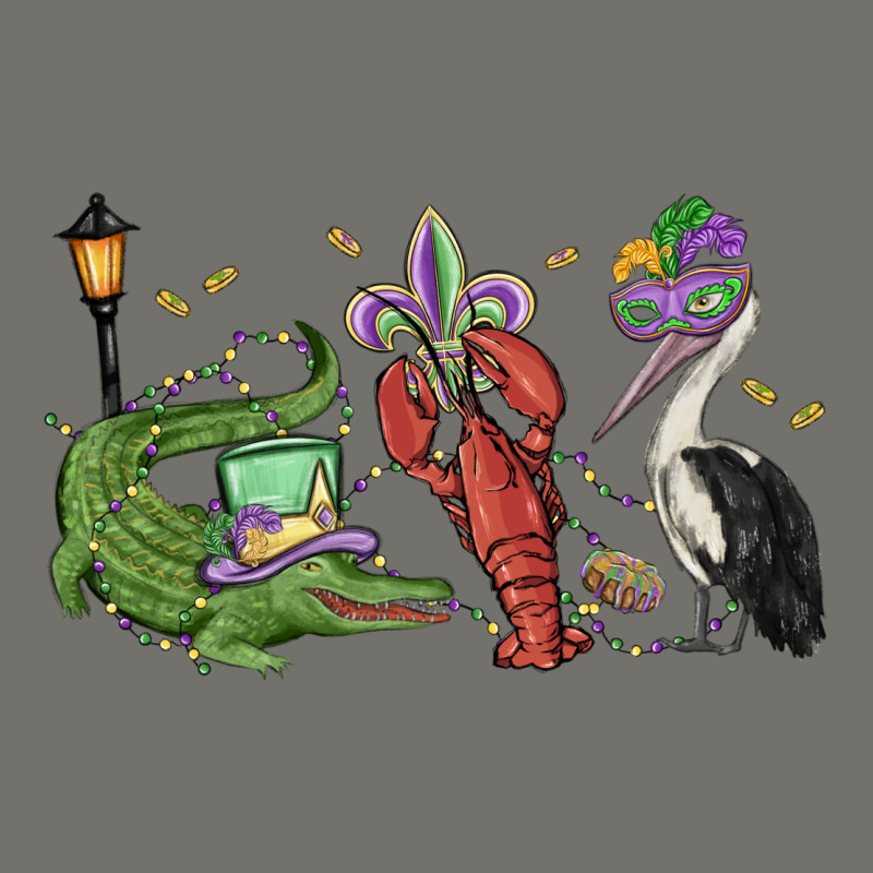 Mardi Gras Alligator Crawfish Pelican Premium Hoodie by MaliasSmallBusiness | Teevron