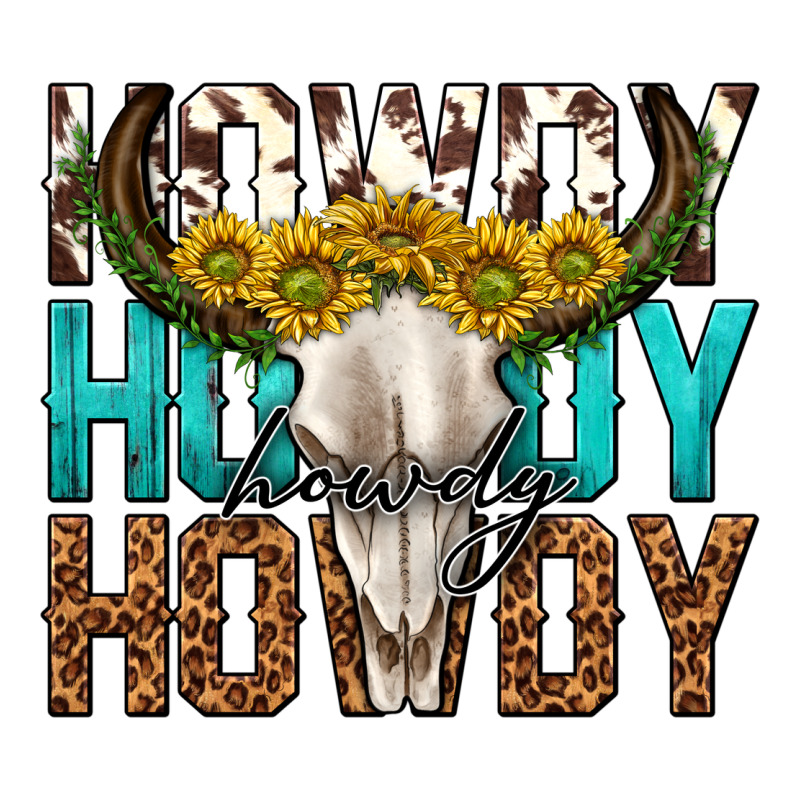 Howdy Howdy Howdy Western Bull Skull Urban Heavy Tee by texasbilliewilder | Teevron
