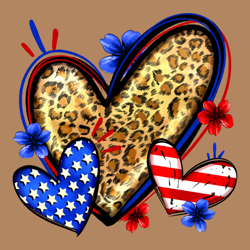 American Flag Heart Leopard Long Sleeve Tee by Zillion Design Studio | Teevron