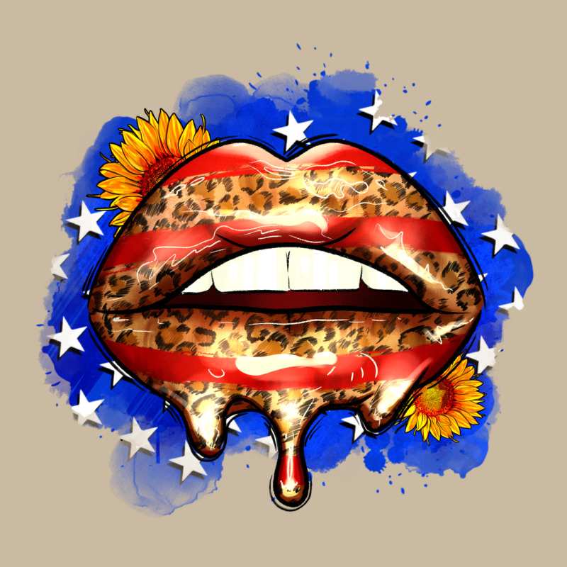 Leopard American Flag Lips Long Sleeve Tee by Zillion Design Studio | Teevron