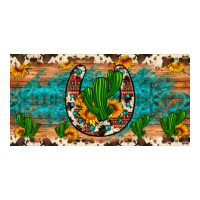 cactus sunflower horseshoe license plate | Teevron