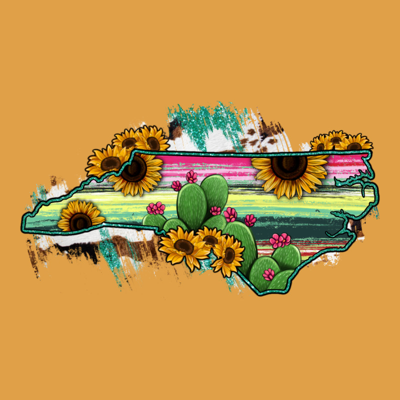 North Carolina Map Sunflower Cactus Serape Premium Hoodie by RanaPortraitStore | Teevron