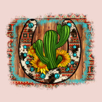 Cactus Sunflower Cowhide Horseshoe  Background Premium Sweatshirt | Teevron